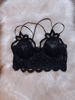 Bralette Lace Crochet Black